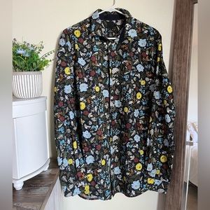 H&M Men’s Floral Slim Fit Button Down Shirt